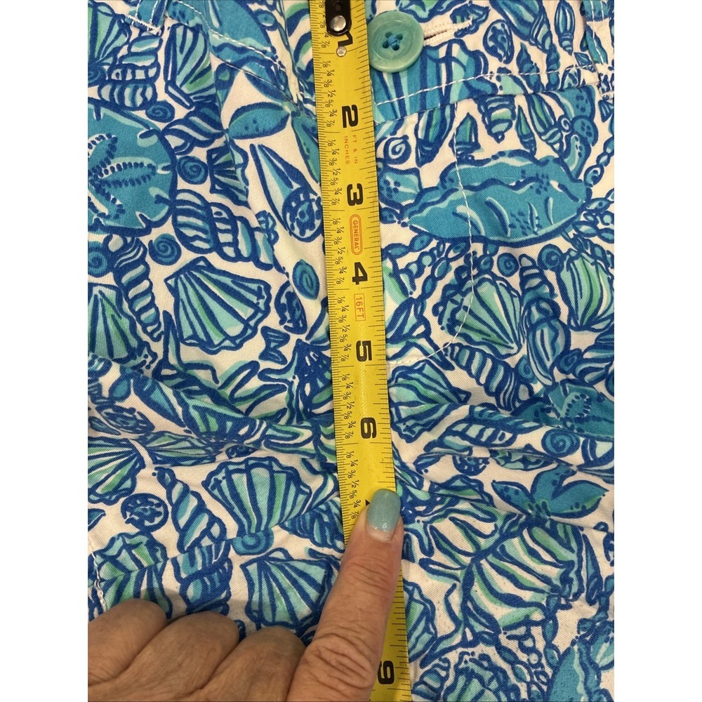 Lilly Pulitzer Women's 00 Callahan Shorts Nautical Sailors Valentine Blue Print - Picture 9 of 10